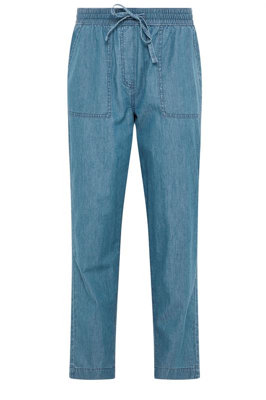 M&Co Blue Midwash Lightweight Cotton Denim Joggers | M&Co 5