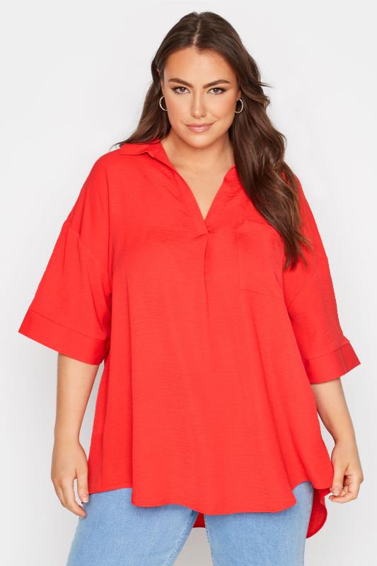 LIMITED COLLECTION Plus Size Red Shirt | Yours Clothing 1