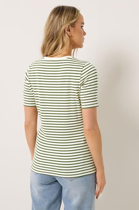 LTS Tall Women's Olive Green Stripe Ribbed T-Shirt | Long Tall Sally 4