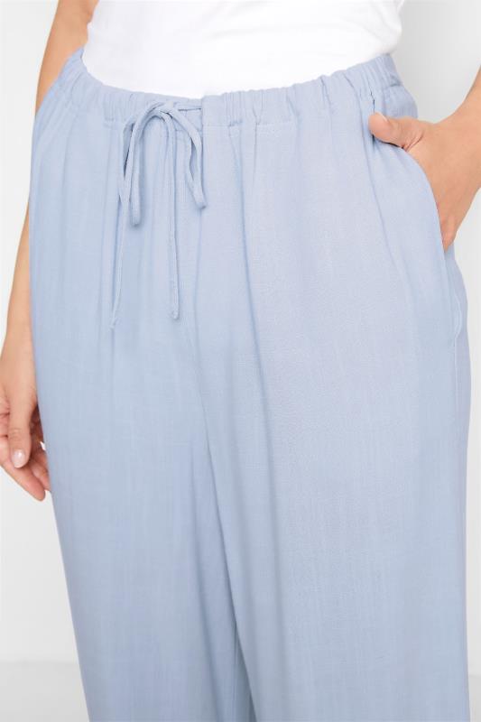 LTS Tall Women's Light Blue Linen Blend Cropped Trousers | Long Tall Sally  3
