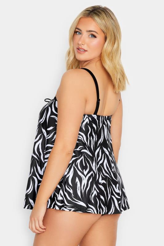 YOURS Plus Size Black Animal Print Tankini Top | Yours Clothing  5