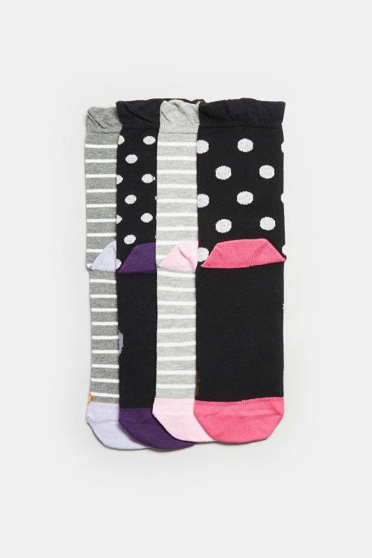 4 PACK Black Dogs & Cats Party Socks | Yours Clothing  5