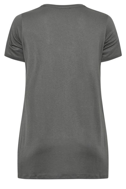 Curve Plus Size Grey 'Dreams' Slogan Graphic Print T-shirt | Yours Clothing 7