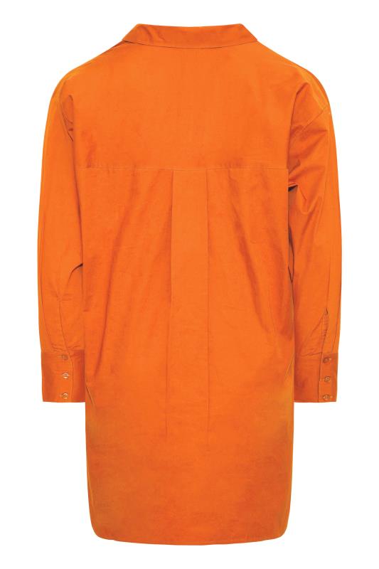 LIMITED COLLECTION Plus Size Bright Orange Oversized Boyfriend Shirt | Yours Clothing 8