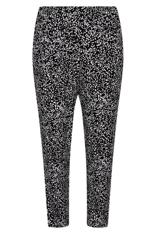 Plus Size Black Spot Print Jersey Joggers | Yours Clothing 5