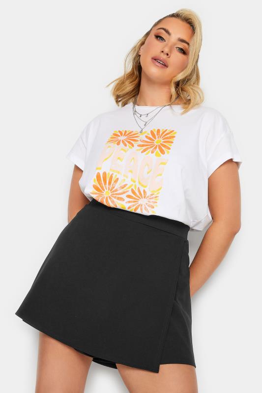 LIMITED COLLECTION Curve Plus Size Black Skort | Yours Clothing  1
