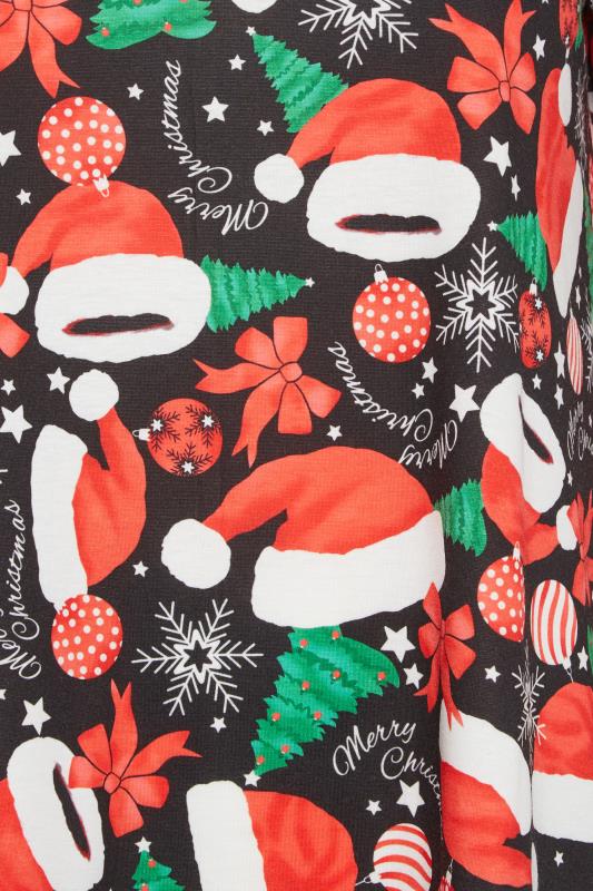 YOURS Plus Size Black Christmas Decoration Print Tunic Top | Yours Clothing 5