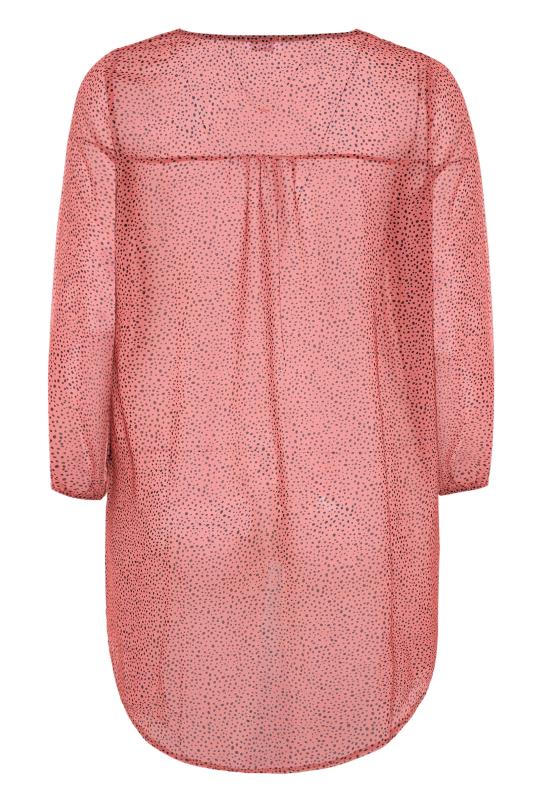 Plus Size YOURS LONDON Pink Dalmatian Print Wrap Blouse | Yours Clothing 7