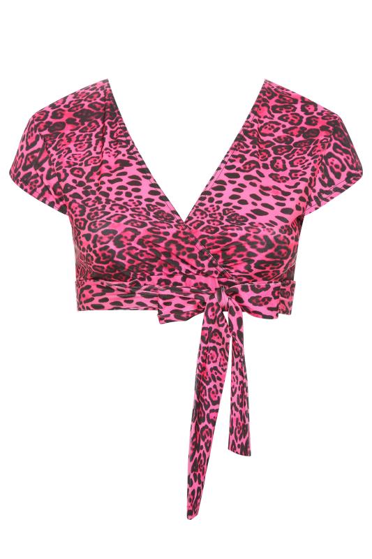 LIMITED COLLECTION Curve Pink Animal Print Wrap Bikini Top_F.jpg