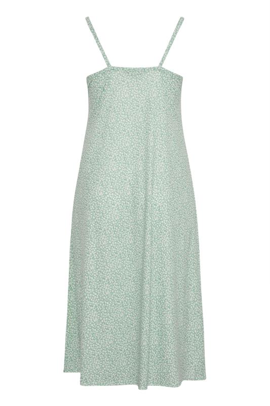LIMITED COLLECTION Curve Sage Green Ditsy Ruched Dress 7