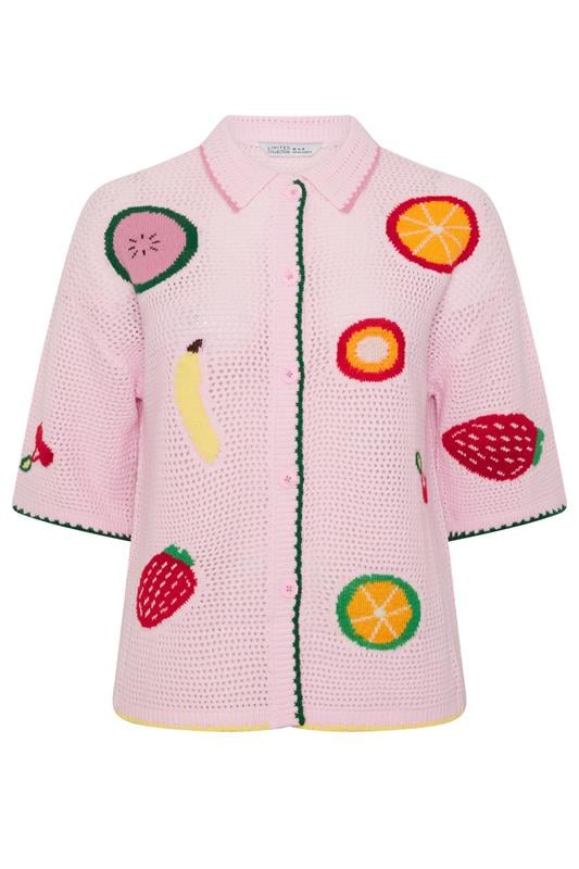  LIMITED COLLECTION roze gebreide blouse met fruit