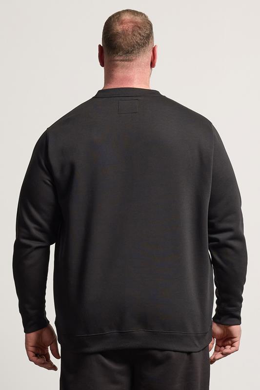BadRhino Big & Tall Black Crew Neck Sweatshirt | BadRhino 2