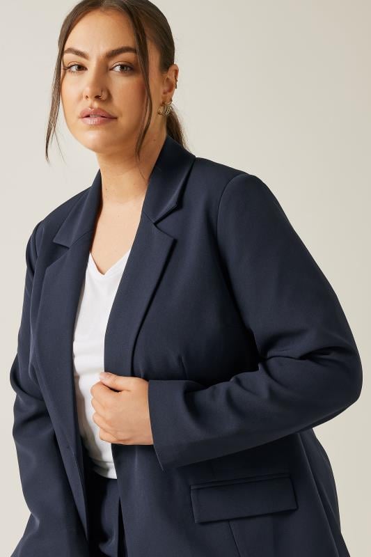  Grande Taille EVANS Curve Navy Blue Blazer