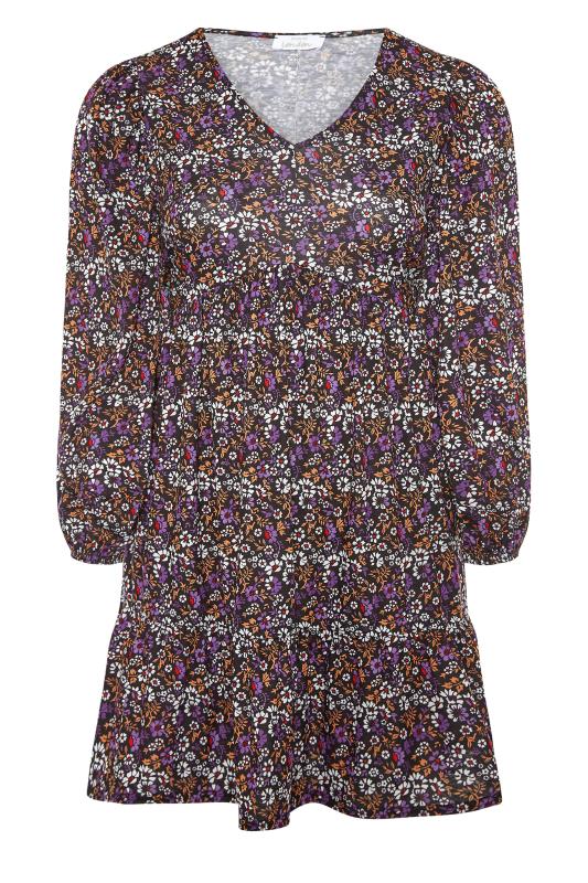 YOURS LONDON Black Ditsy Floral Smock Tunic_F.jpg