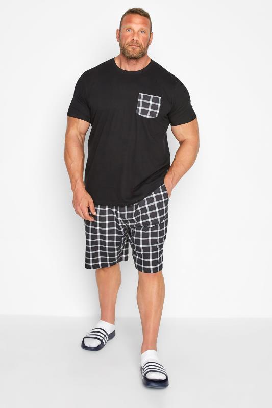 Men's  BadRhino Big & Tall Black Check Print Pyjama Set