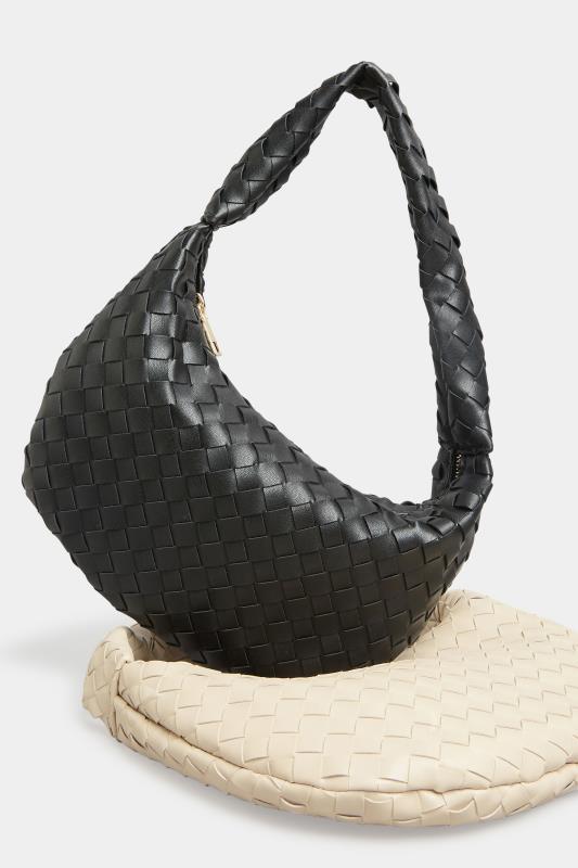 Black Woven Slouch Handle Bag | Yours Clothing  7