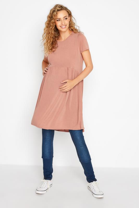 LTS Tall Maternity Pink Peplum Dress 2