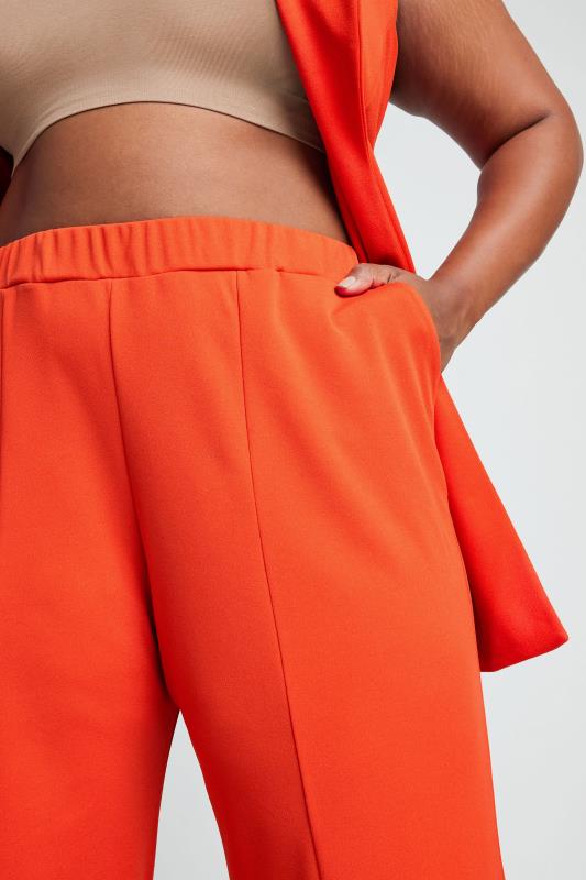 LIMITED COLLECTION Plus Size Bright Orange Wide Leg Trousers | Yours Clothing 4