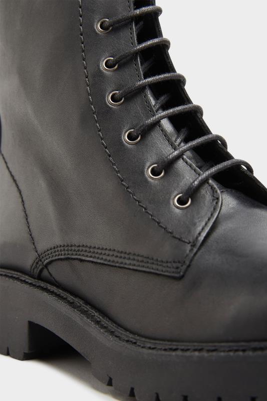 Black Lace Up Leather Boots | Long Tall Sally  6
