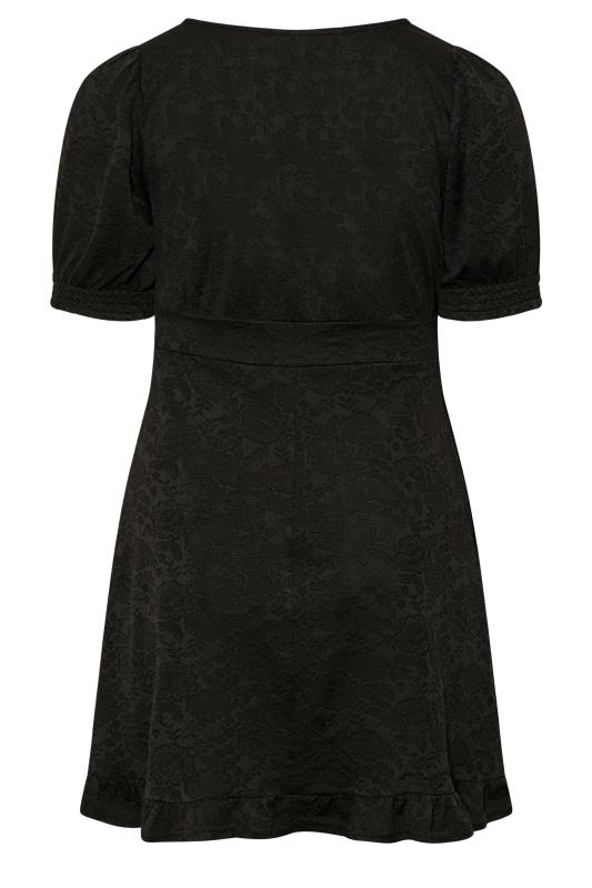 Plus Size Curve Black Floral V-Neck Midi Dress | Yours Clothing 8