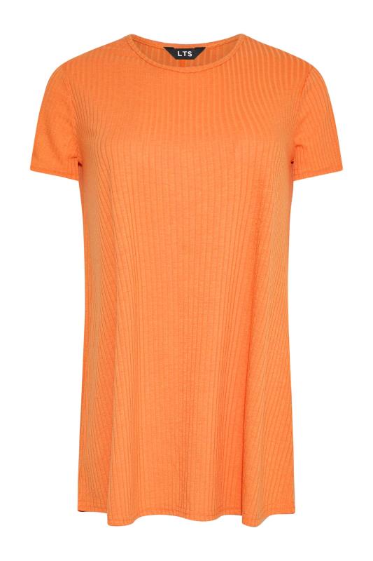 LTS Tall Women's Orange Short Sleeve Ribbed Swing Top | Long Tall Sally  6