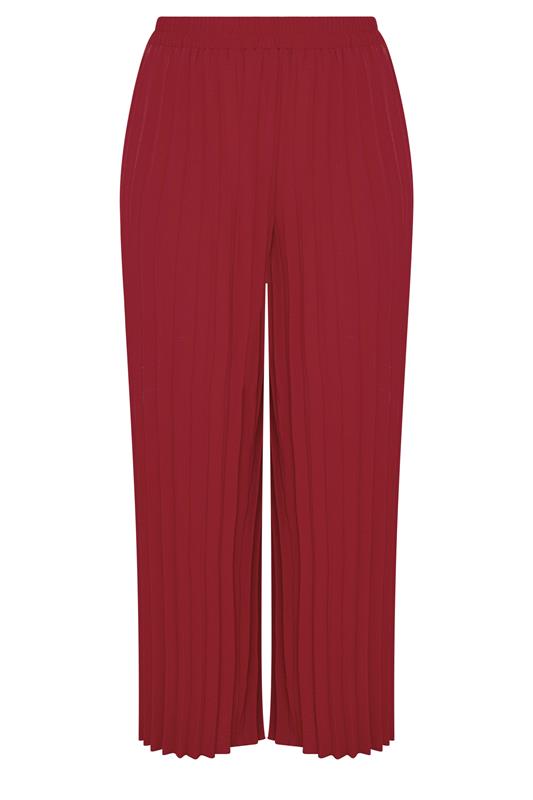 YOURS LONDON Plus Size Red Pleated Trousers | Yours Clothing 5