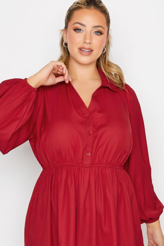 LIMITED COLLECTION Plus Size Red Peplum Blouse | Yours Clothings 4