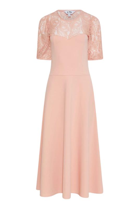 LTS Tall Pink Lace Midi Dress 6