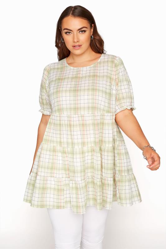 LIMITED COLLECTION Mint Check Tiered Tunic Top_A.jpg