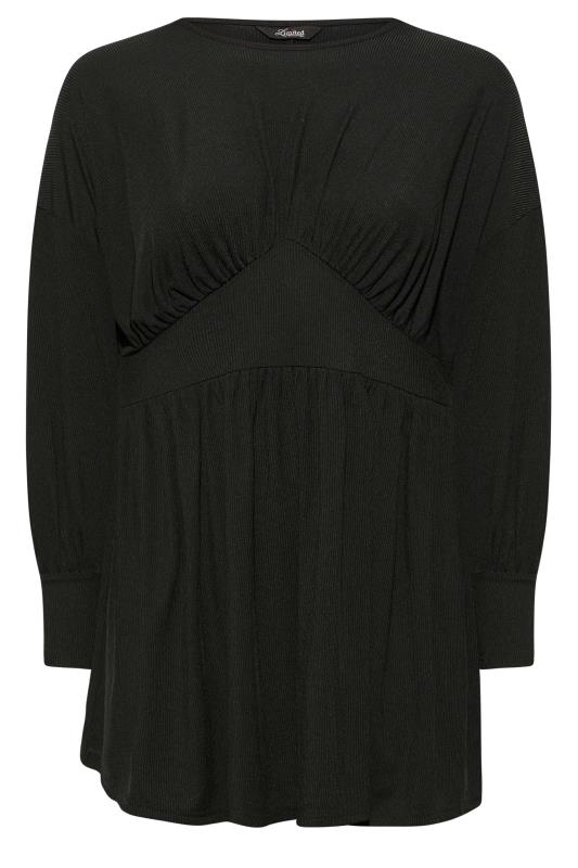 LIMITED COLLECTION Curve Plus Size Black Long Sleeve Corset Swing Top | Yours Clothing 6