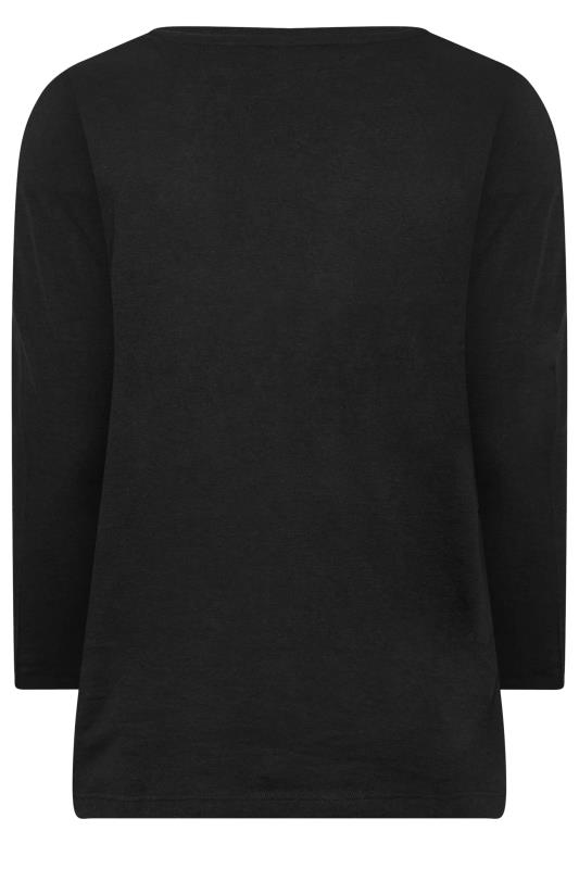 YOURS Plus Size Black Long Sleeve Essential T-Shirt | Yours Clothing 7