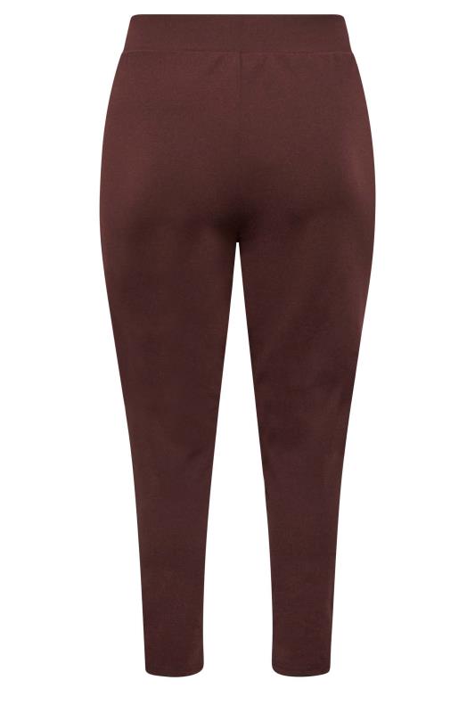 Plus Size Chocolate Brown Stretch Tapered Trousers | Yours Clothing 5
