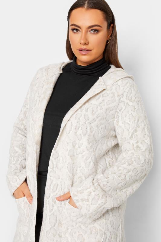 YOURS LUXURY Plus Size White Animal Print Hooded Faux Fur Jacket | Yours Clothing  4