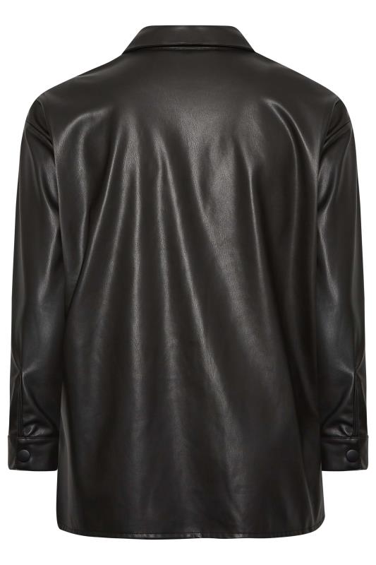 YOURS Curve Plus Size Black Faux Leather Fringe Jacket | Yours Clothing  7