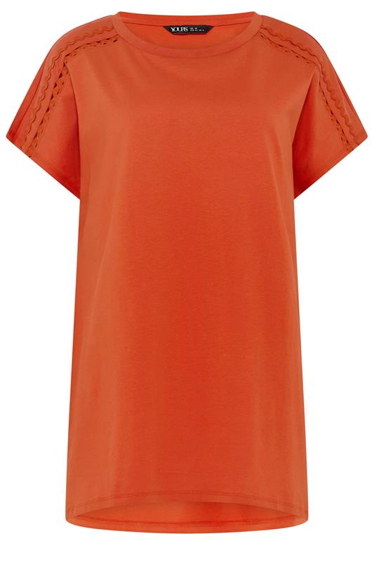YOURS Plus Size Orange Grown On Sleeve T-Shirt | Yours Clothing 5