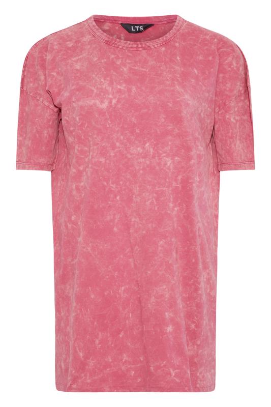 LTS Tall Pink Acid Wash Oversized T-Shirt 5
