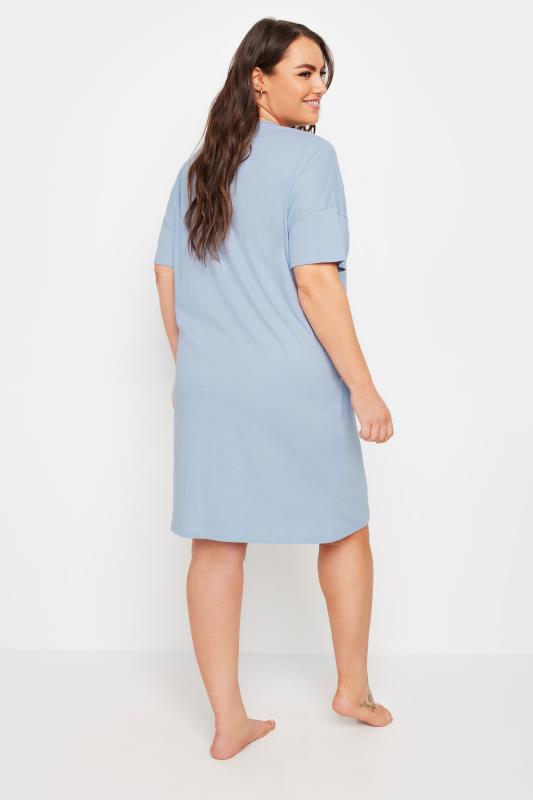 YOURS Plus Size 2 PACK Blue Bee Print Nightdresses | Yours Clothing 4