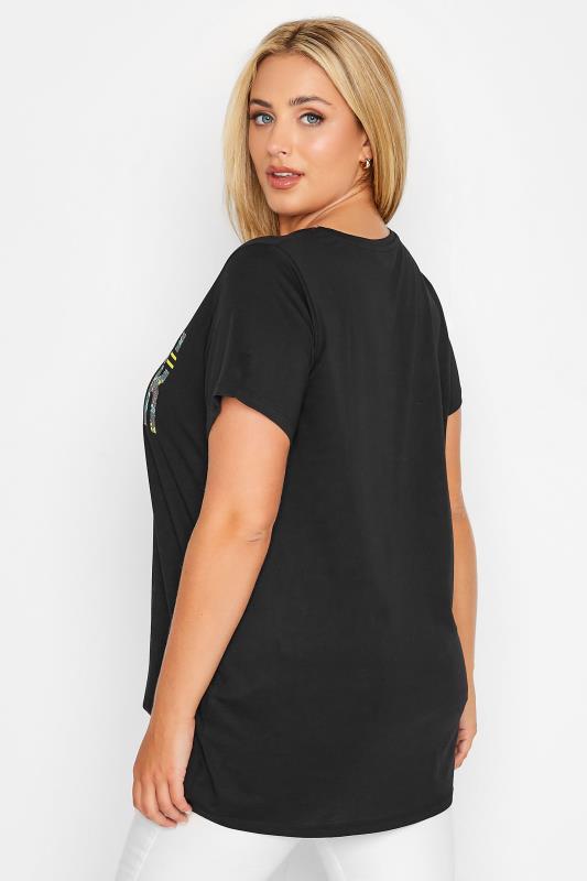 Curve Black 'New York' Printed Slogan T-Shirt 3