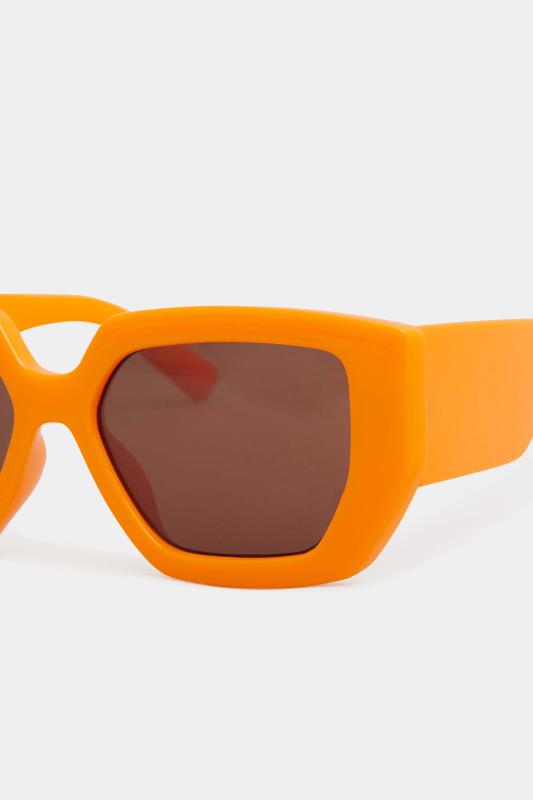 Plus Size Bright Orange Frame Oversized Sunglasses | Yours Clothing  4