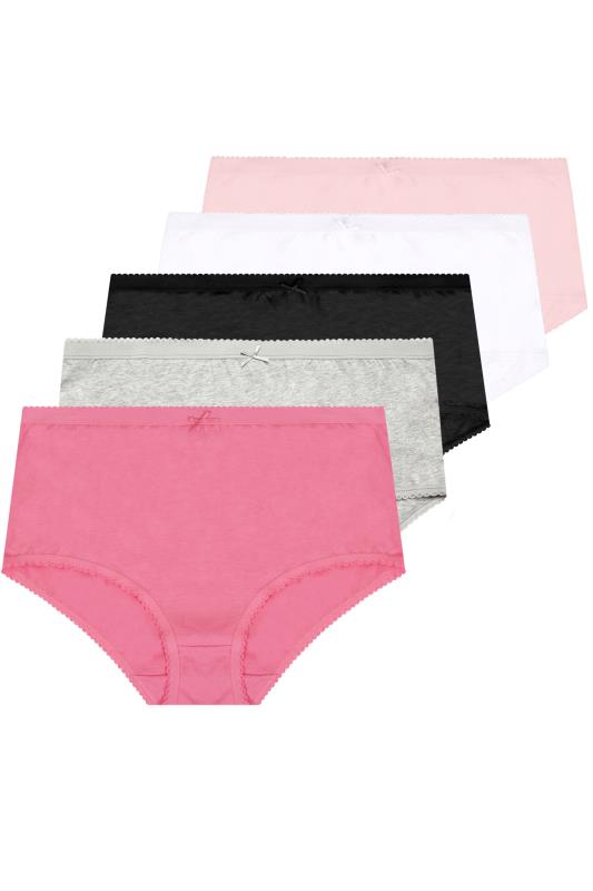 5 PACK Pink & Black Solid Colour Briefs_F.jpg
