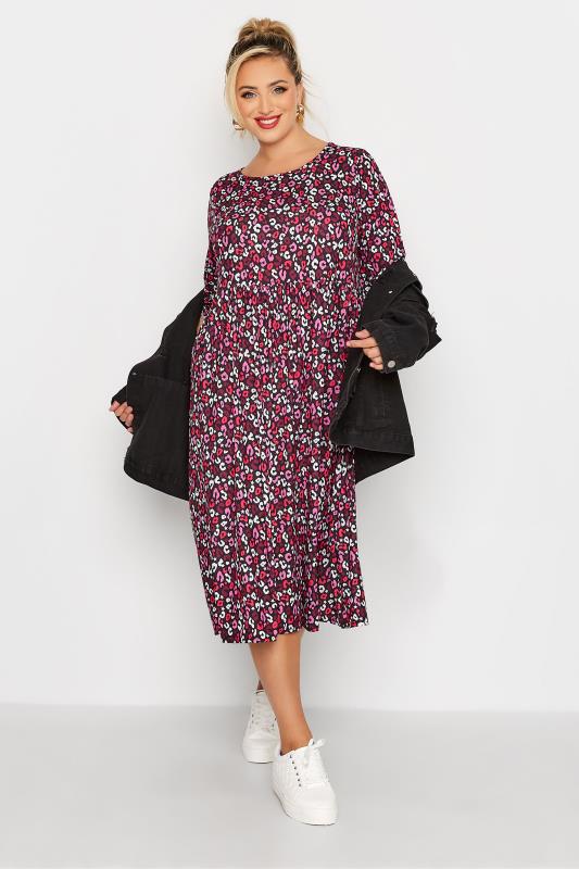 LIMITED COLLECTION Plus Size Pink Animal Print Midaxi Dress | Yours Clothing 2