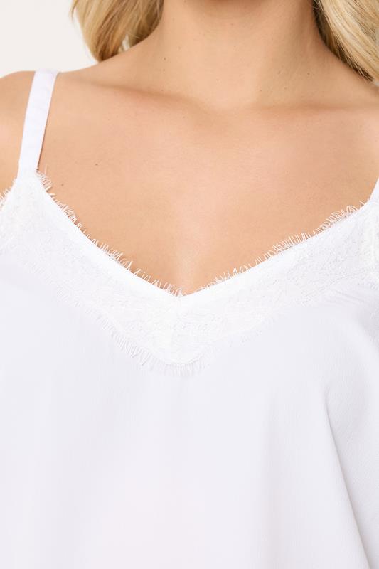 YOURS Plus Size White Lace Insert Cami Vest Top | Yours Clothing 4