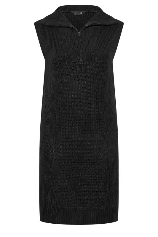 Plus Size Black Zip Neck Longline Vest Top | Yours Clothing 6