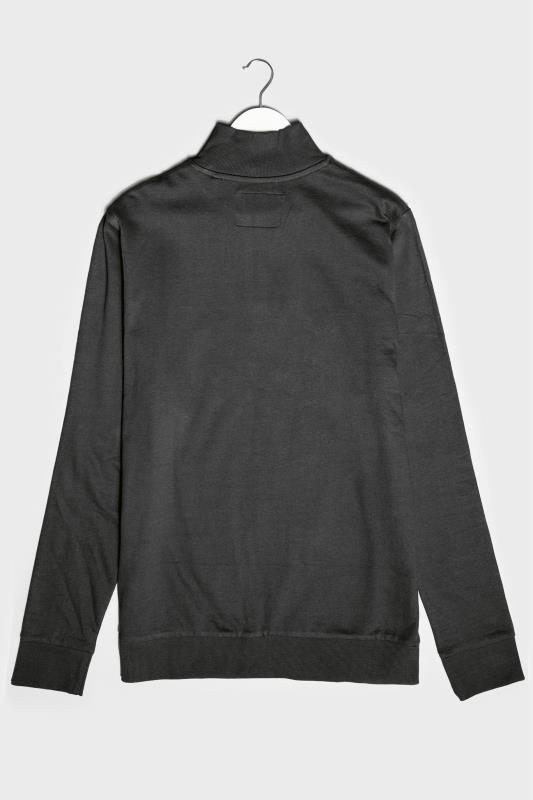 BadRhino Big & Tall Black Quarter Zip Essential Sweatshirt 3