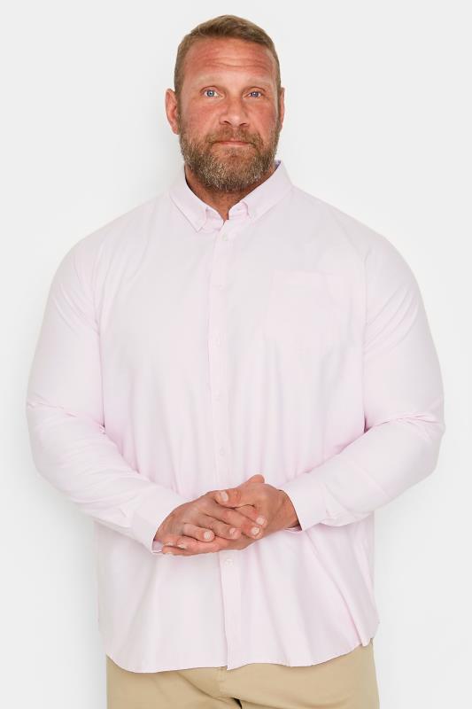 Men's  D555 Big & Tall Pink Long Sleeve Oxford Shirt