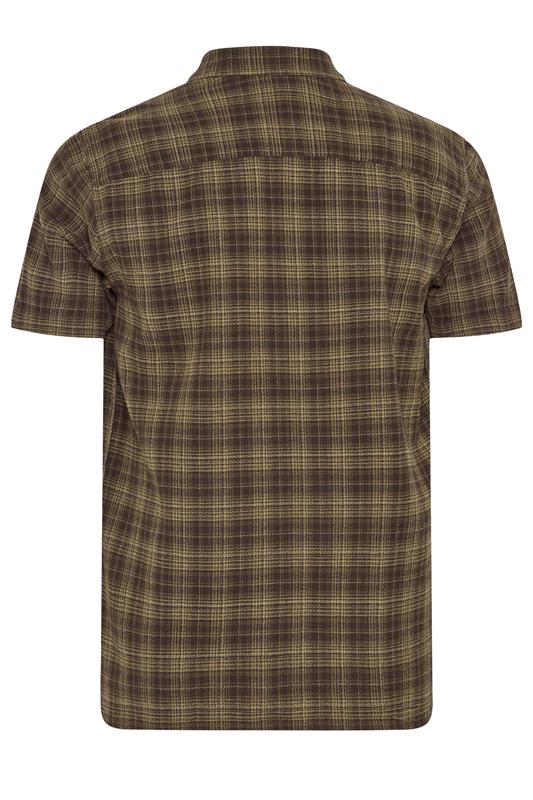 BadRhino Big & Tall Brown Check Stripe Short Sleeve Shirt | BadRhino 2