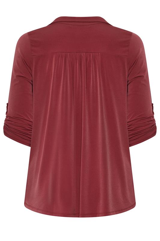 EVANS Plus Size Wine Red Long Sleeve Blouse | Evans  2