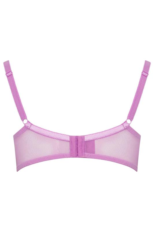 YOURS Plus Size Lilac Purple Lace Detail Padded Bra | Yours Clothing 6