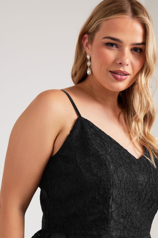 YOURS LONDON Plus Size Black Lace Midi Dress | Yours Clothing 5