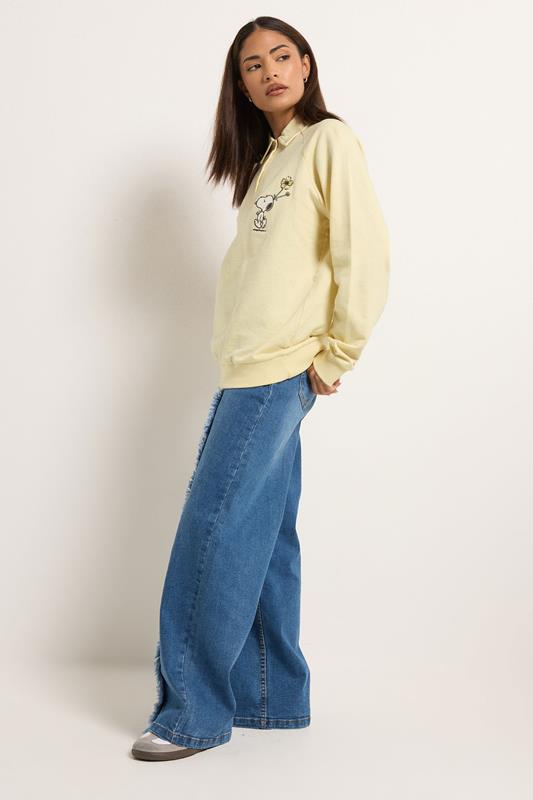 PixieGirl Petite Women's Yellow Cotton Snoopy Embroidered Sweatshirt | PixieGirl 1